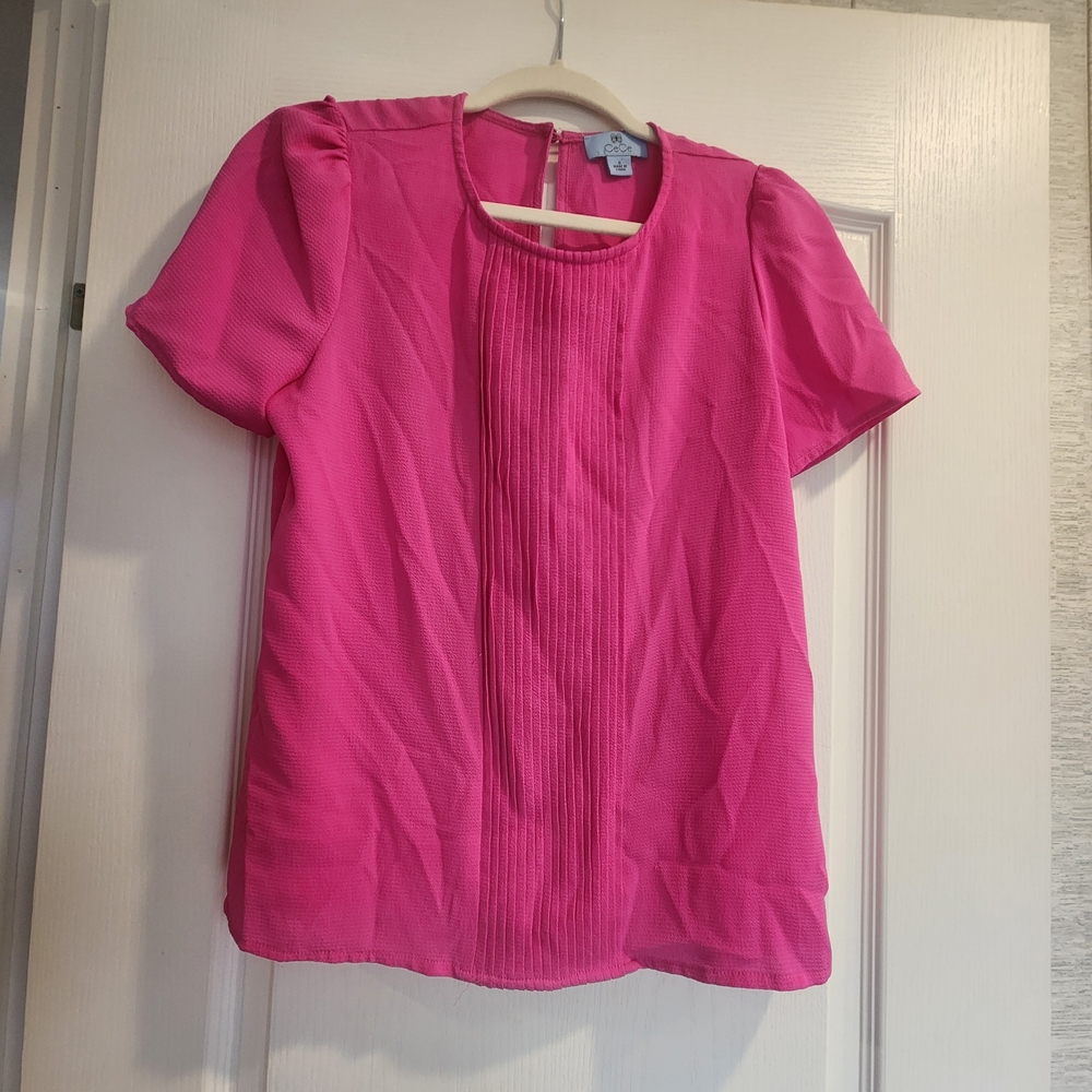 Cece Pink Short Sleeve Women's Top Size S Euc